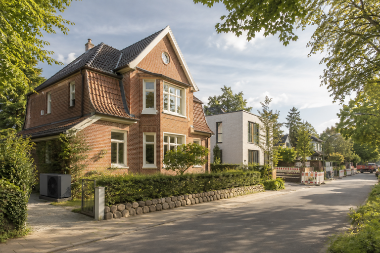 Hamburger Wohnhaus mit Wärmepumpe und Arbeiten an der Wärmeinfrastruktur